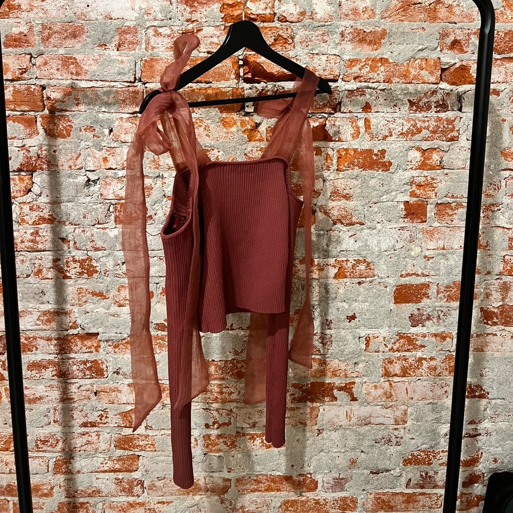 ZARA Maroon Knit Long Sleeve